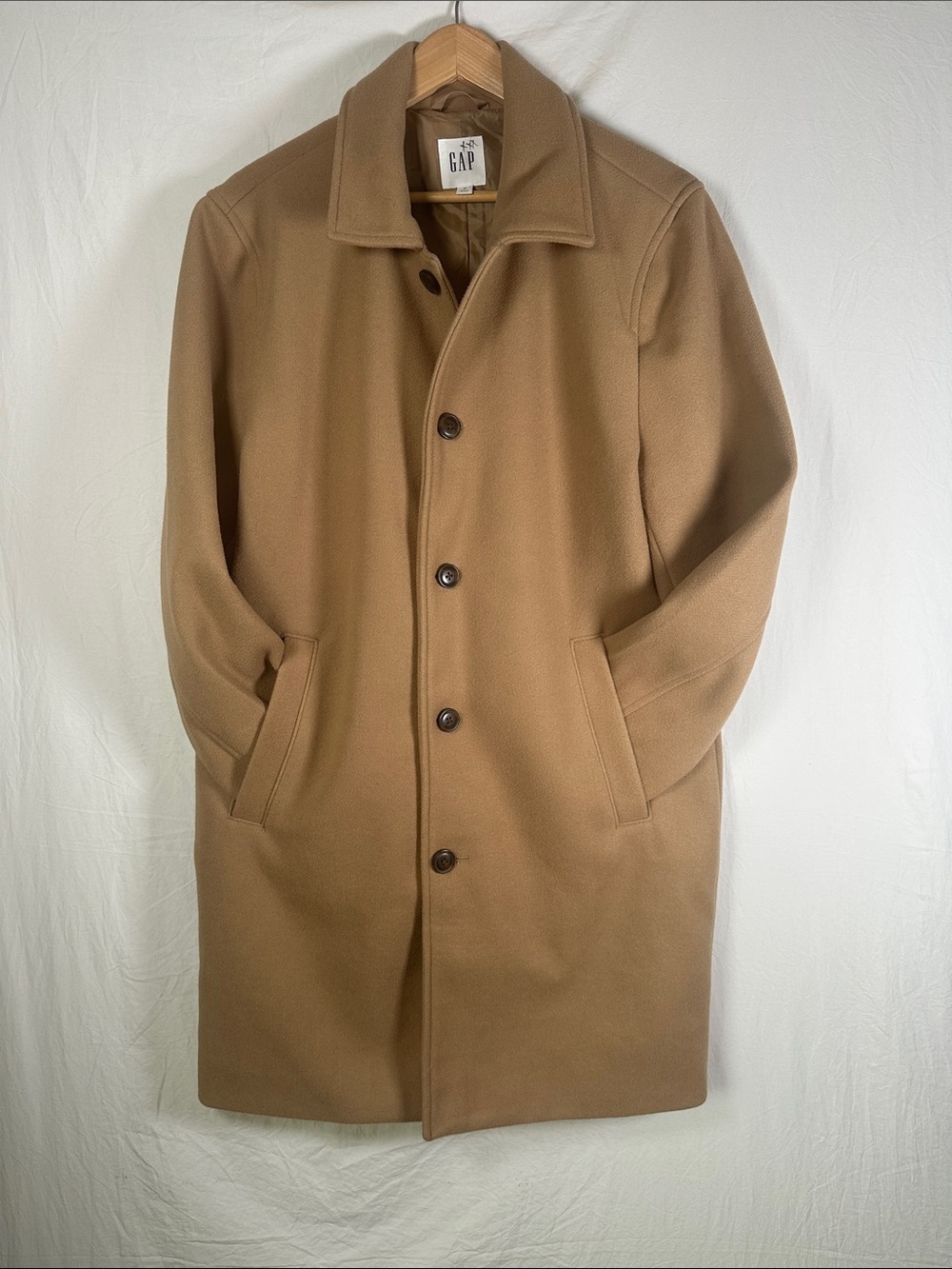 GAP Women's Camel Tan Single-Breasted Pea Coat